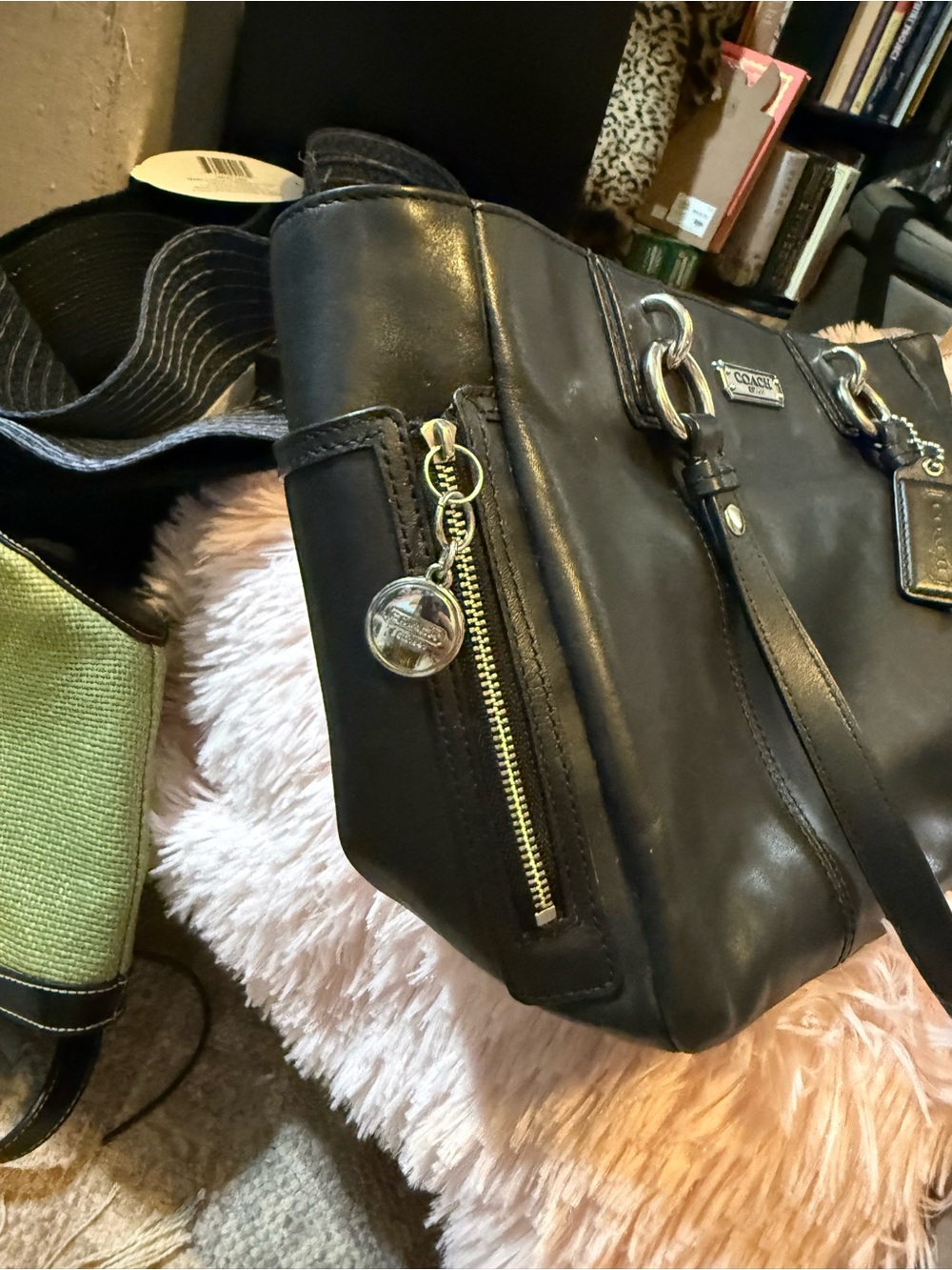 Coach Black Leather Satchel with Silver-Tone Accents - Picture 6 of 16